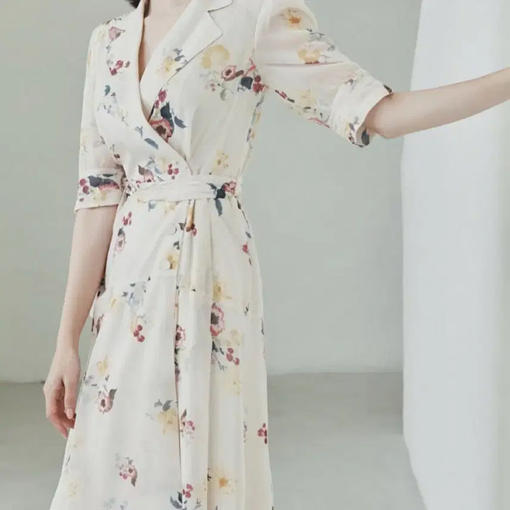 [BUNJANG] Cerruti 1881 Floral Print Wrap Maxi Dress / Cerruti 1881 플로럴 꽃무늬 랩원피스 롱원피스