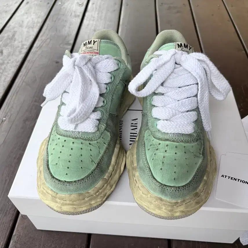 [BUNJANG] Mihara Yasuhiro Wayne Distressed Mint Size 41 / 미하라야스히로 웨인 디스트레스 민트 41사이즈