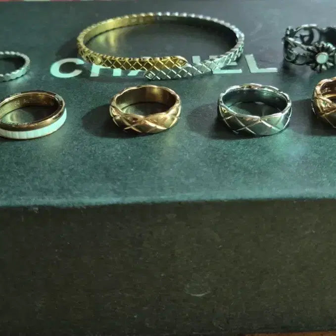 [BUNJANG] Surgical Steel Ring and Bracelet Set / 써지컬 반지 팔지