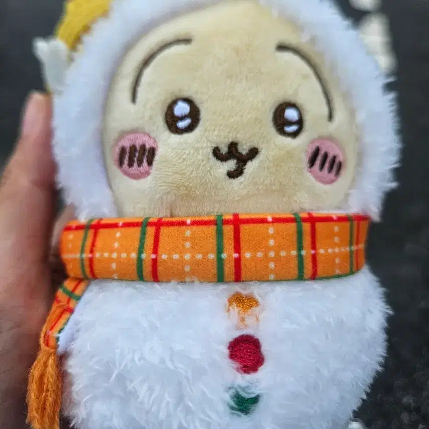[BUNJANG] Chiikawa Usagi Snowman Mascot Plush Doll / 치이카와 우사기 눈사람 마스코트 누이구루미