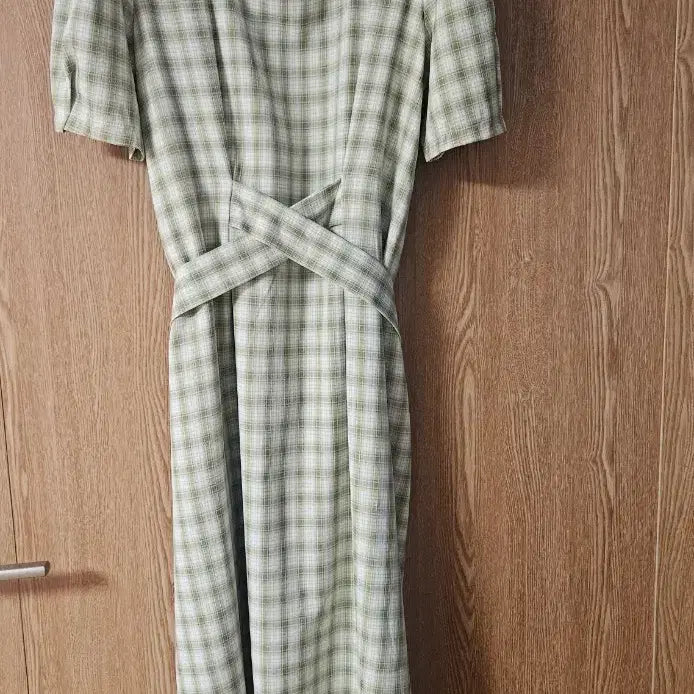[BUNJANG] JJ Coute Square Neck Check Long Dress / JJ지코트 스퀘어넥 체크 롱 원피스