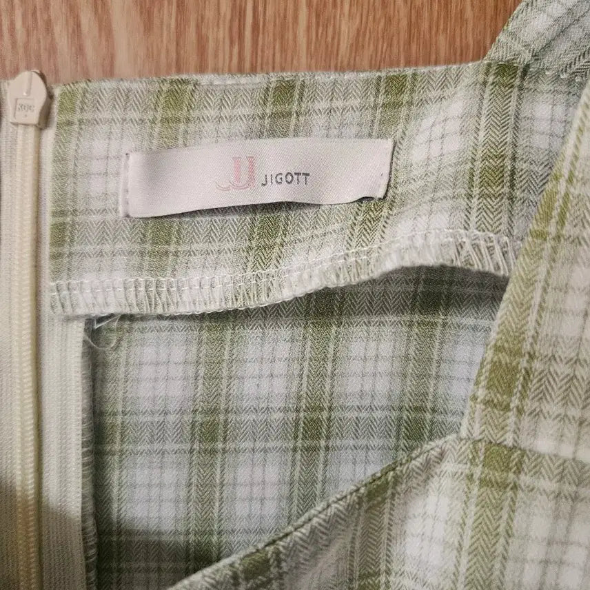 [BUNJANG] JJ Coute Square Neck Check Long Dress / JJ지코트 스퀘어넥 체크 롱 원피스