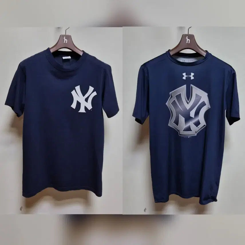 [BUNJANG] New York Yankees Majestic &amp; Under Armour T-Shirt Bundle / 뉴욕양키스 티셔츠 2개  M 95 mlb 마제스틱 언더아머 양키즈 빈티지