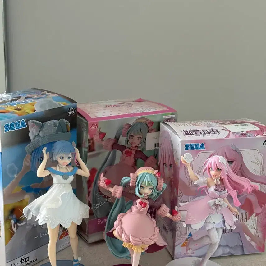 [BUNJANG] Sega Figure 3 Types Set (Rem, Miku, etc.) / 피규어 3종 세트 (렘,미쿠 등)