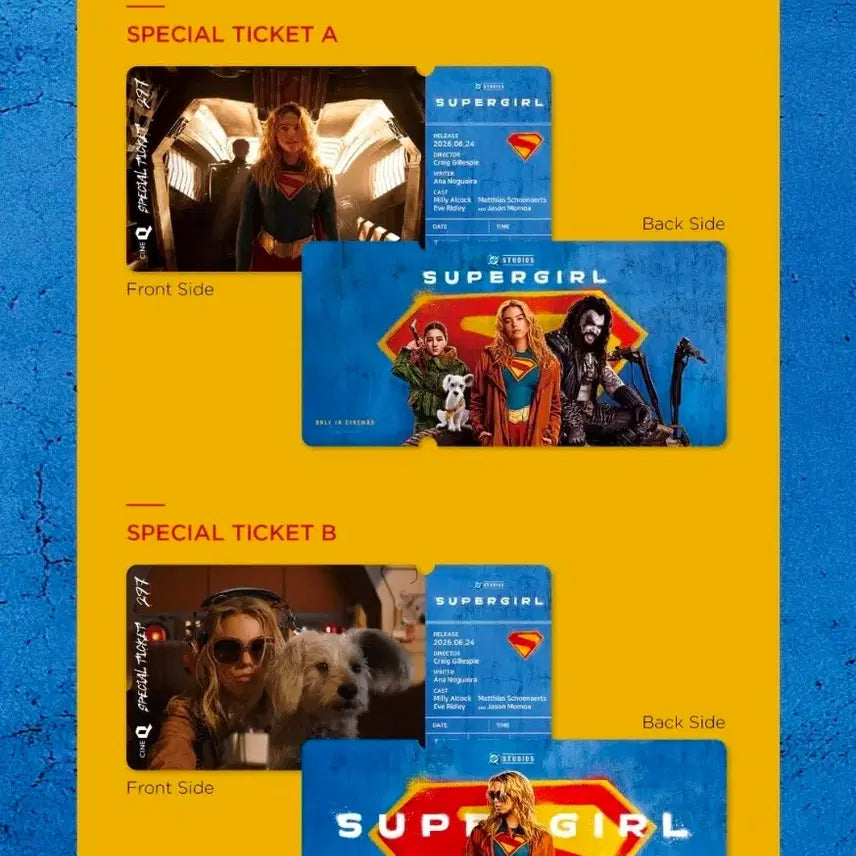 [BUNJANG] Supergirl Special Ticket CineQ Benefit Set / 2종 1세트) 슈퍼걸 스페셜티켓 씨네큐 특전 굿즈