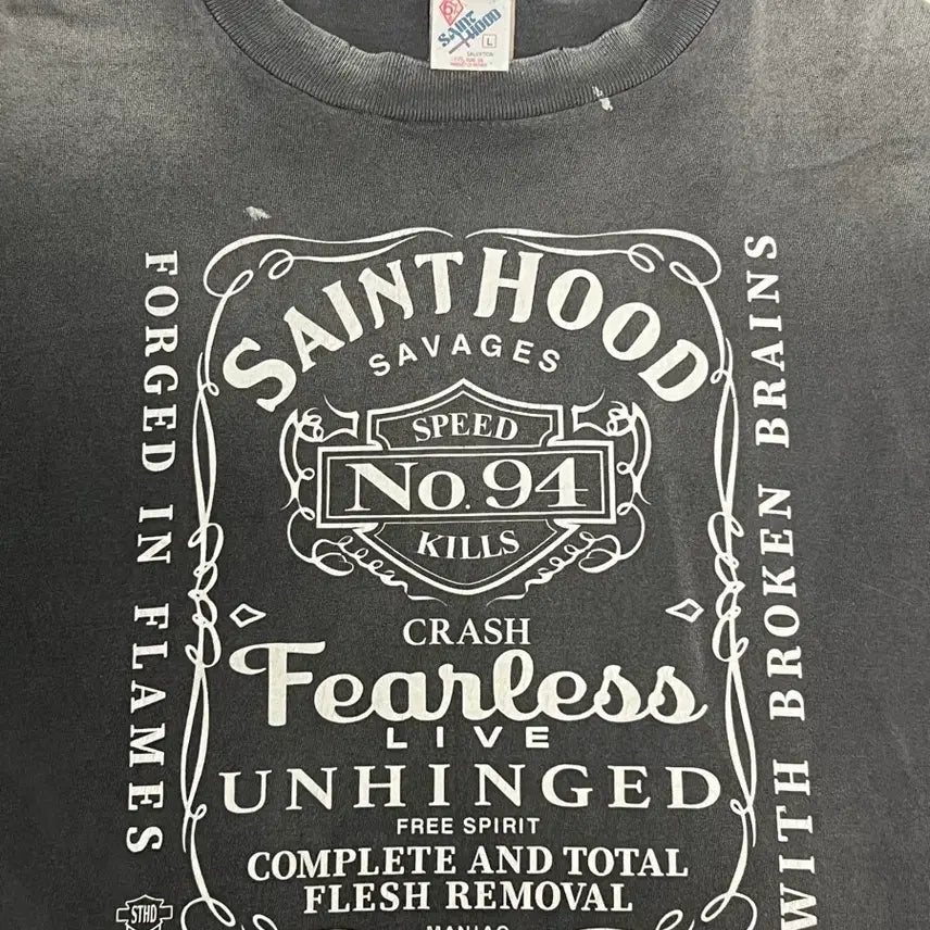 [BUNJANG] Saint Michael Neighborhood Fearless T-Shirt / 세인트 미카엘 네이버후드 피어리스 티셔츠