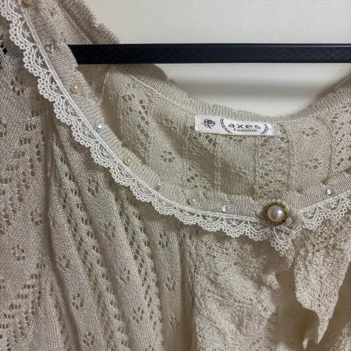 [BUNJANG] Axis Farm Vintage Frill Lace Crochet Short Sleeve Summer Cardigan / 엑시즈팜 빈티지 프릴 레이스 크로쉐 반팔 여름 가디건