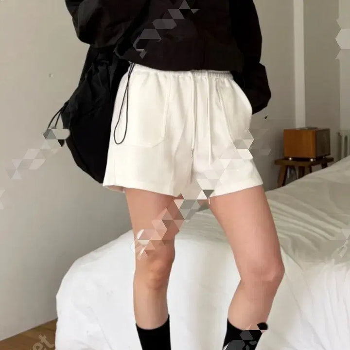 [BUNJANG] A-Line High-Waisted Shorts (Durable Fabric) / 새-허벅지반쪽팬츠(탄탄소재)