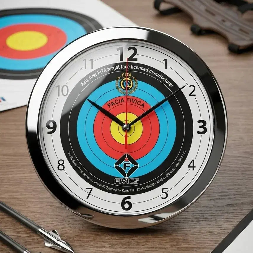 [BUNJANG] Korea Archery Legend Target Clock &amp; Vintage Badge Set / 목표 적중! 대한민국 양궁 레전드의 기운을 담은 과녁 시계 &amp; 뱃지