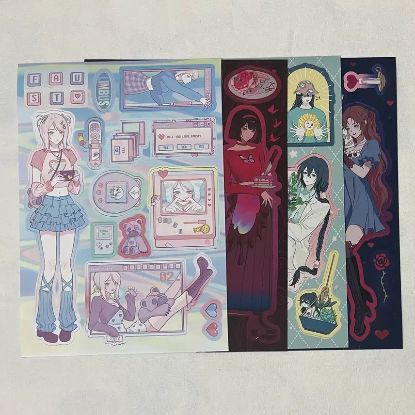 [BUNJANG] Limbus Company Faust, Lorsch, Hong Lu, Rodya Sticker Set / 림버스 컴퍼니 파우스트 로슈 홍루 로쟈 스티커