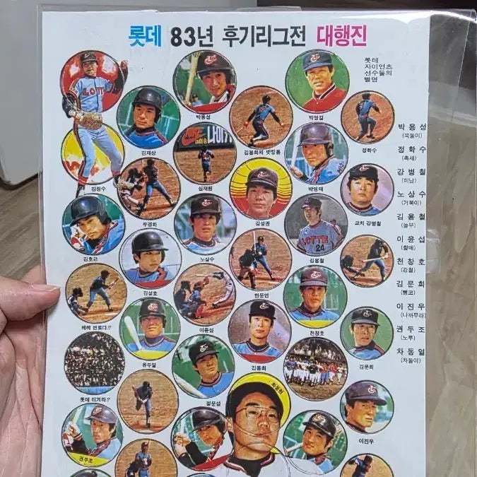 [BUNJANG] Lotte Giants 1983 Post-Season Parade Commemorative Game Tiles / 롯데 자이언츠 83년 후기리그전 대행진 기념 딱지