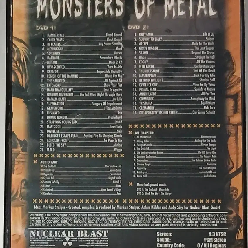 [BUNJANG] Monsters of Metal Compilation Double DVD / (영상) 메탈 DVD 2장 더블 몬스터 오브 메탈밴드 컴필레이션