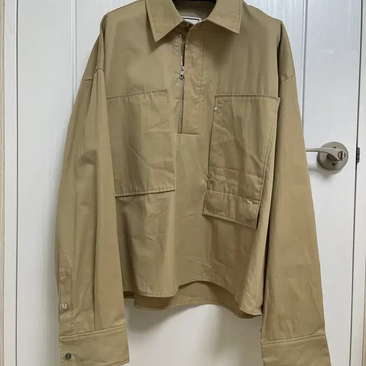 [BUNJANG] Wooyoungmi Half-Zip Shirt Coat Beige Size 50 / 우영미 코트 하프집업 셔츠 베이지 50