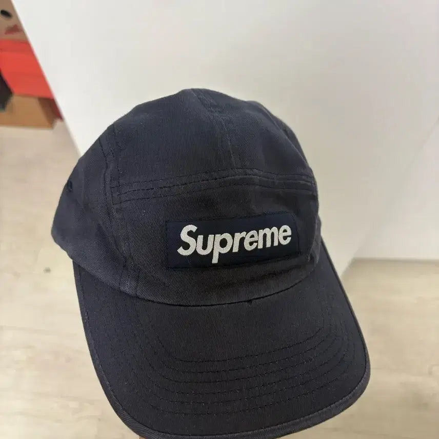 [BUNJANG] Supreme Washed Chino Camp Cap Navy / 슈프림 워시드 치노 캠프캡 네이비