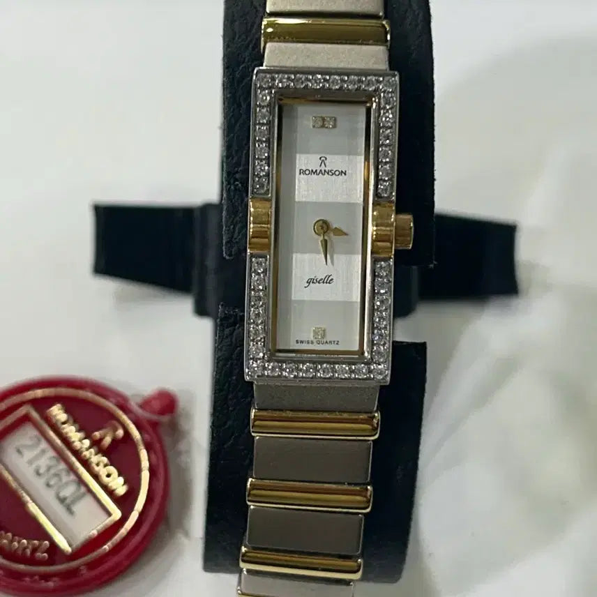 [SOLD OUT] 로만손 23k 도금 사각 큐빅 빈티지 여성시계