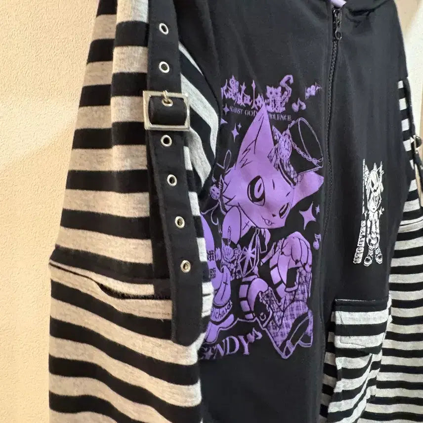[BUNJANG] MAZZ Cat Ear Hoodie Zip-Up (Detachable Sleeves) / (6월한정월말할인)마즈 고양이귀 후드집업 (팔분리가능)