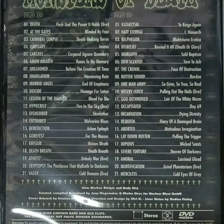 [BUNJANG] Various Artists Monster of Death Death Metal Compilation Metal DVD Set / (영상) 메탈 DVD 2장 몬스터 오브 데스 데스메탈 컴필레이션