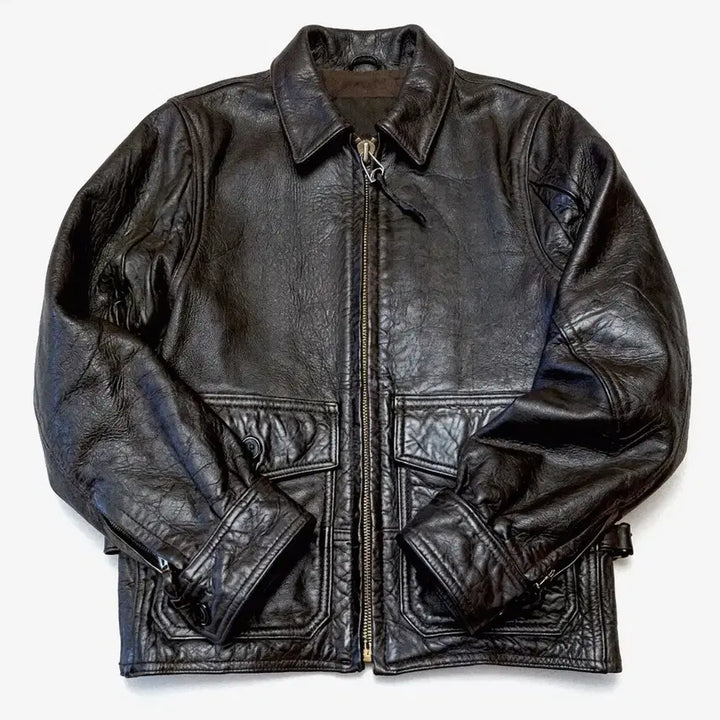 [BUNJANG] Lostworld G8 Heavy Goatskin Leather Jacket / 로스트월드 G8 가죽자켓 (38) 밴슨, 쇼트, 콕핏usa