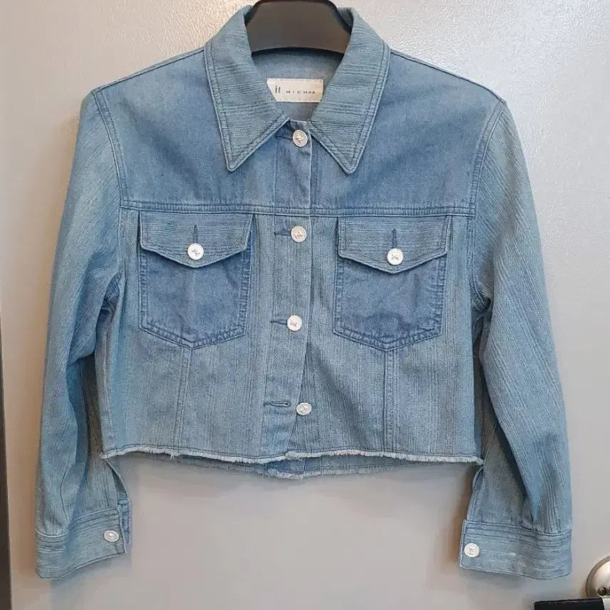 [BUNJANG] It Michaa Two-Tone Cropped Denim Jacket / 잇미샤 투톤 크롭청자켓 호칭 82-88-160투톤으로이뻐요