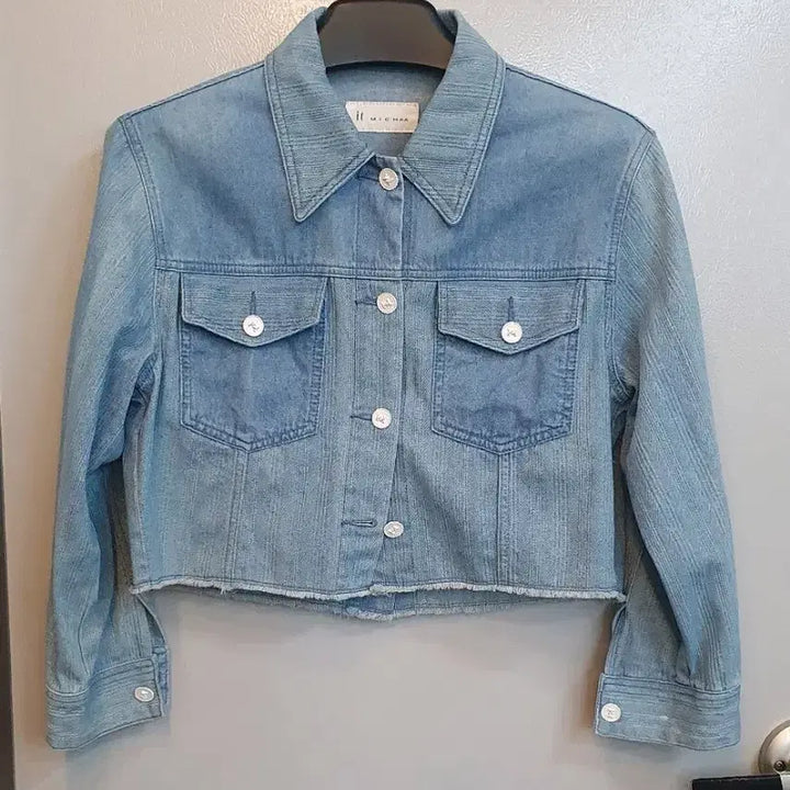 [BUNJANG] It Michaa Two-Tone Cropped Denim Jacket / 잇미샤 투톤 크롭청자켓 호칭 82-88-160투톤으로이뻐요