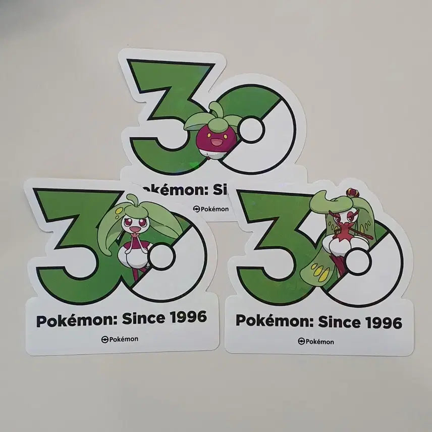 [BUNJANG] Pokemon 30th Anniversary Logo Sticker Dalcquin Evolution Line Set / 포켓몬 30주년 로고 스티커 달코퀸 달콤아 달무리나 세트