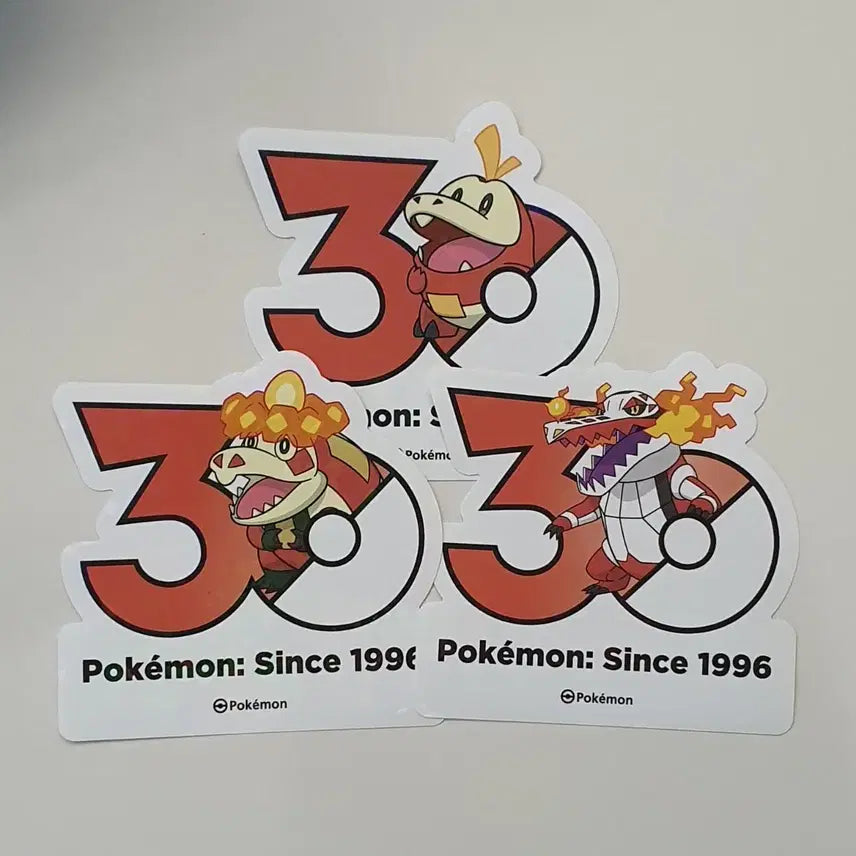 [BUNJANG] Pokemon 30th Anniversary Logo Sticker Set (Scorbunny, Raboot, Cinderace) / 포켓몬 30주년 로고 스티커 뜨아거 악뜨거 라우드본 세트