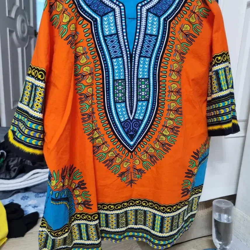 [BUNJANG] Tie-Dye Pattern Set-Up Orange / 나염 패턴 바지 ,티  오렌지 색상 셋업