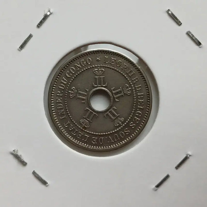 [BUNJANG] 1906 Congo 5 Cent Copper-Nickel Coin (Uncirculated) / 1906년 콩고 5센트 백동화 미사용