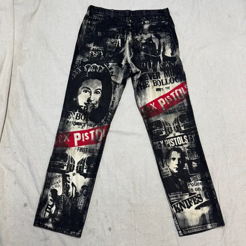 [BUNJANG] Lee Sex Pistols Graphic Denim Pants (Size 34) / Lee 리 섹스피스톨즈 그래픽 데님 팬츠 34