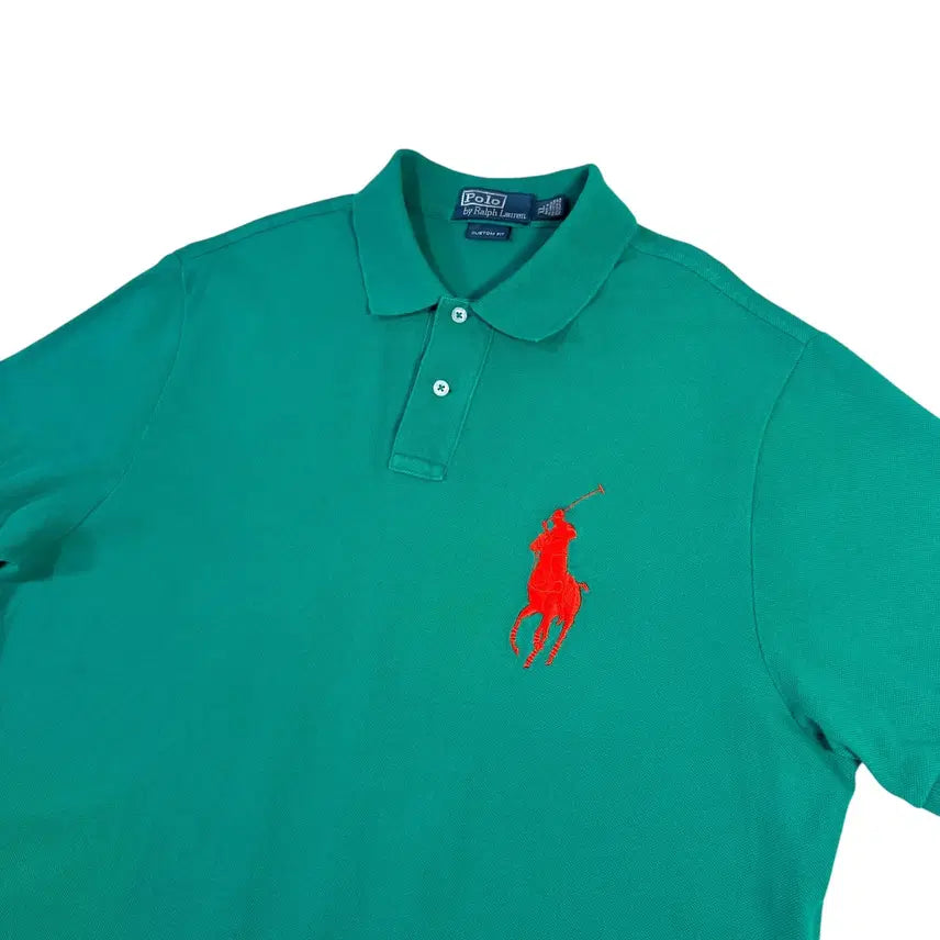 [BUNJANG] Polo Ralph Lauren New Model Green Big Pony Short Sleeve Polo Shirt XL / 신형 폴로 랄프로렌 그린 빅포니 반팔카라티