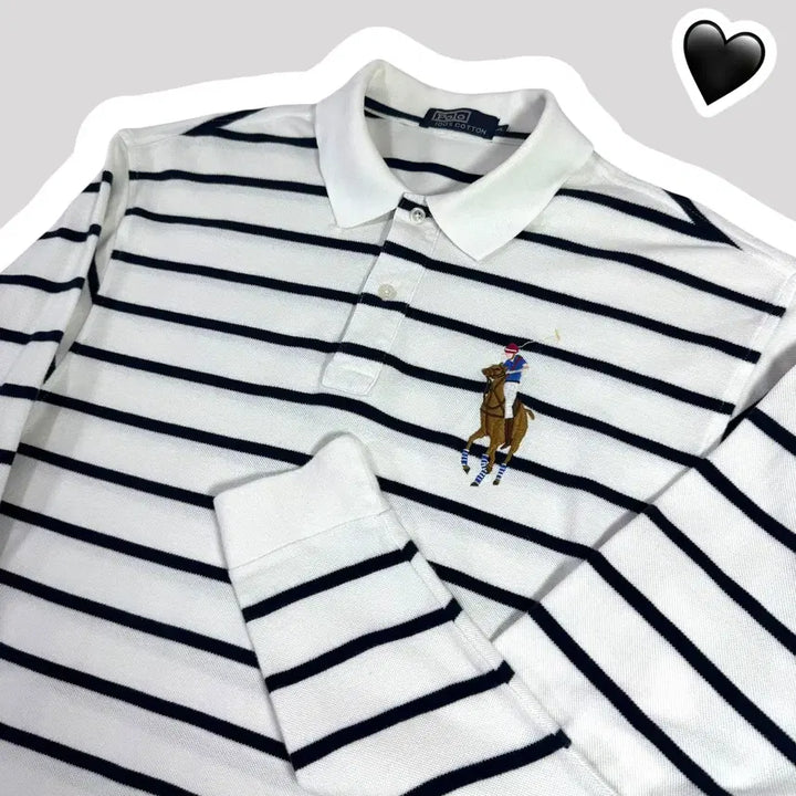 [BUNJANG] Polo Ralph Lauren Striped Big Pony Polo Shirt / 폴로 랄프로렌 단가라 빅포니 카라티