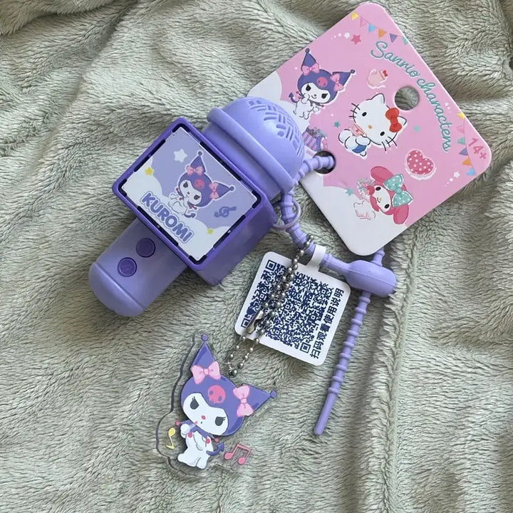 [BUNJANG] Sanrio Kuromi Recordable Microphone &amp; Acrylic Keychain Set / 택0,새상품) 산리오 쿠로미 녹음되는 키링&amp; 크로미 아크릴 키링 세트