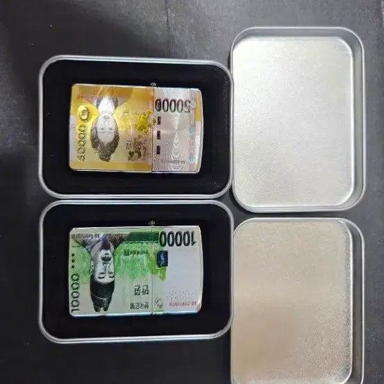 [BUNJANG] 50,000 Won &amp; 10,000 Won Bill Lighter Set / 만 원 5만 원권 지폐 지포라이터 세트