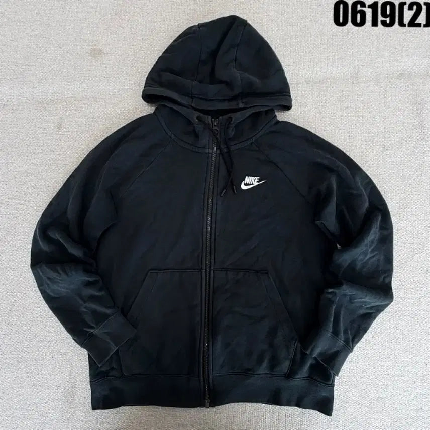 [BUNJANG] Nike Swoosh Hooded Zip-Up Jacket - Black, Size M / 나이키 스우시 후드 집업 블랙 M 0619