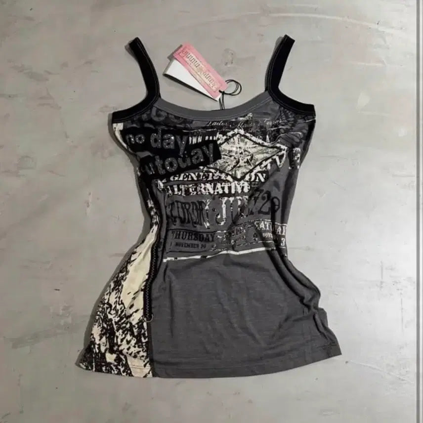 [BUNJANG] SkinnyMinnie Salvage Sleeveless Top / 스키니미니 샐비지 나시 민소매 와투케