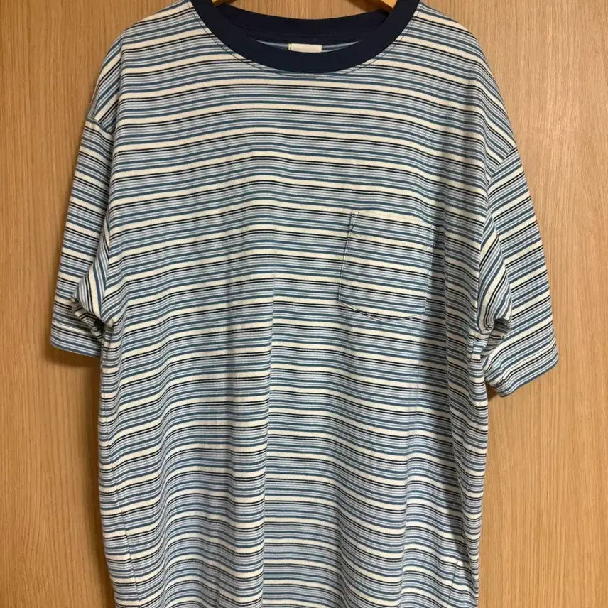 [BUNJANG] Kakis Border T-Shirt Blue Size M / 새상품) 카키스 반팔 보더티 블루 m사이즈