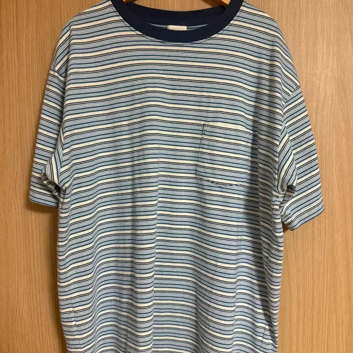 [BUNJANG] Kakis Border T-Shirt Blue Size M / 새상품) 카키스 반팔 보더티 블루 m사이즈