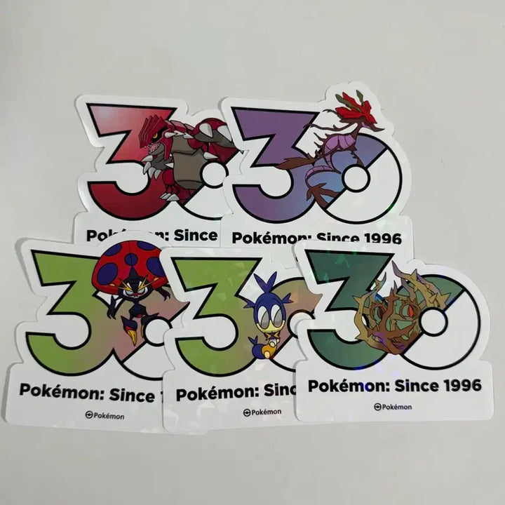 [BUNJANG] Pokemon 30th Anniversary Logo Stickers (Groudon, Dracovish, Flapple, Centiskorch) / 포켓몬 30주년 로고 스티커 그란돈 드래캄 이올브 두루지벌레 공푸리