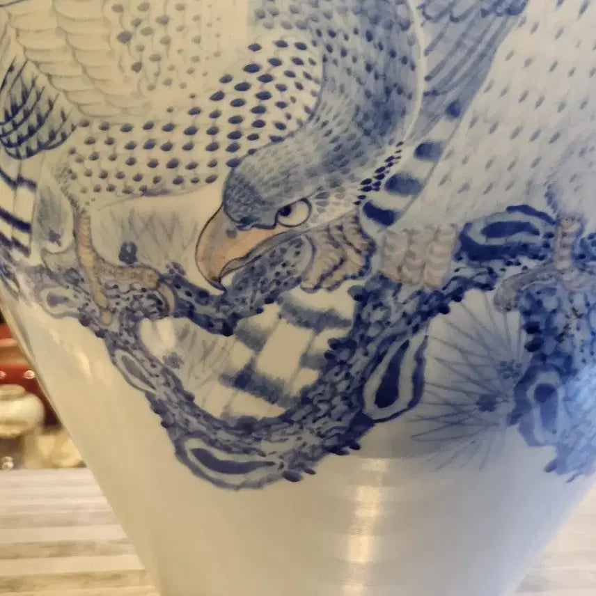 [BUNJANG] Korean Painting Celadon Porcelain Jar with Copper Red Glaze / 한국 송응도가 섬세하게 묘사된 진사청화백자 항아리