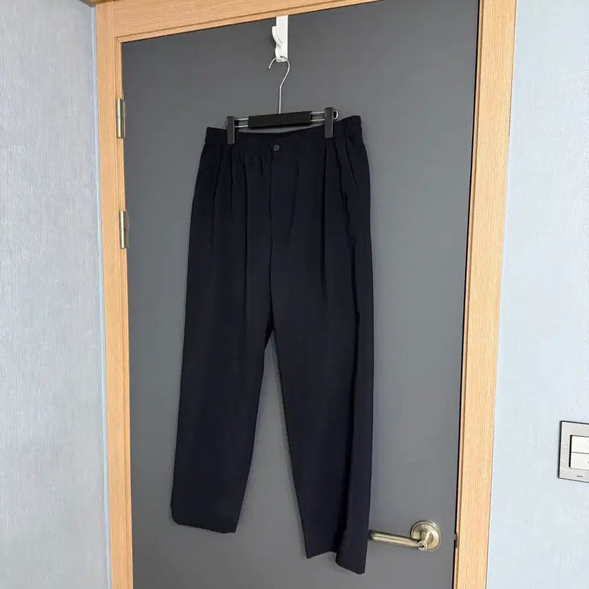 [BUNJANG] Time Homme 26ss Dark Navy Banding Drawstring Wide Pants (Size 86) / 타임옴므 / 26ss 밴딩 드로우스트링 와이드 팬츠 다크네이비 / 86
