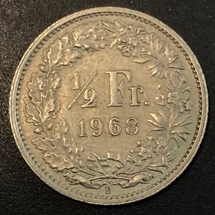 [SOLD OUT] 1968년 스위스 1/2프랑 동전 w2239