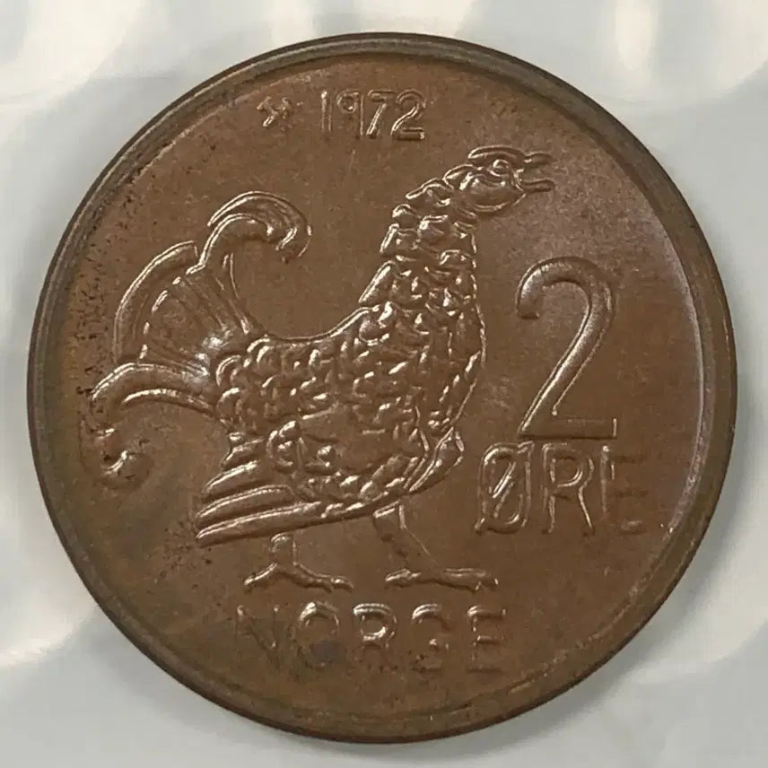 [BUNJANG] 1972 Norway 2 Ore Coin D482 / 1972년 노르웨이 2외레 동전 D482