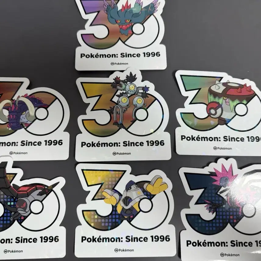 [BUNJANG] Pokemon 30th Anniversary Paradox Pokemon Logo Sticker Set (7 Types) / 포켓몬 30주년 로고 스티커 패러독스 포켓몬 7종