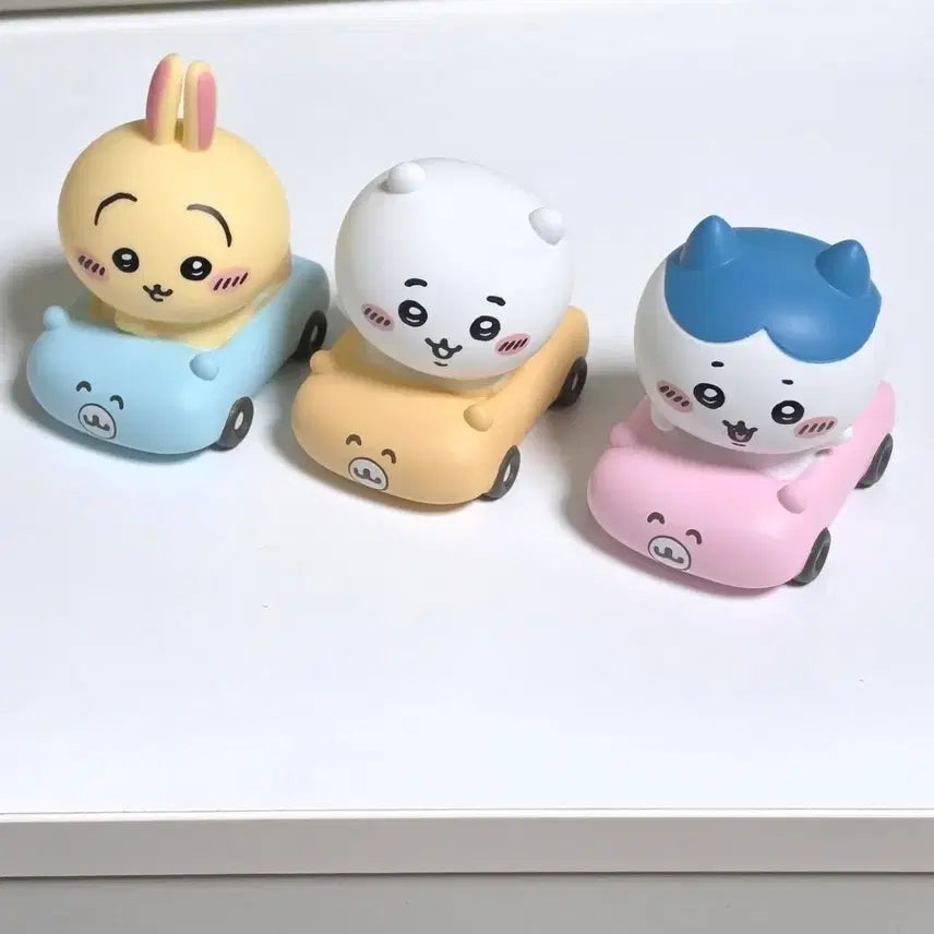 [BUNJANG] Chiikawa Friends Car Figure Set Soft Vinyl / 치이카와 프렌즈 자동차 피규어 3종 일괄 소프비