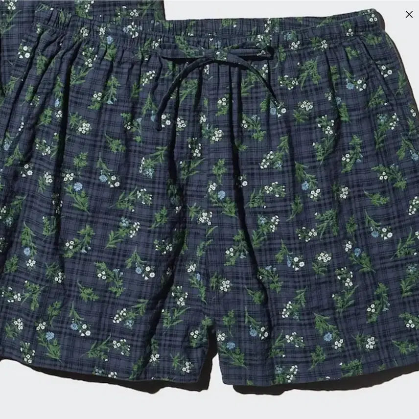 [BUNJANG] Uniqlo Cotton French Sleeve Set (Flower) Pajama Bottoms - Off White, M / 유니클로 코튼프렌치슬리브세트(플라워)M*하의만*