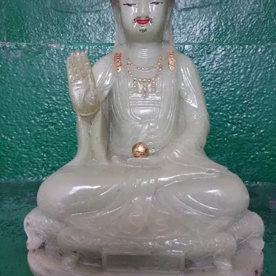 [BUNJANG] 25cm Jade Buddha Statue / 25센치 청옥  부처님