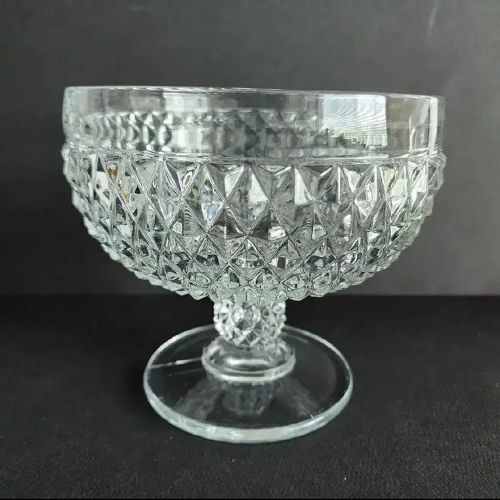 [BUNJANG] Indiana Glass Diamond Point Embossed Compote Candy Dish / 컴포터/미국 인디아나 글라스/빈티지 장식품 캔디디쉬