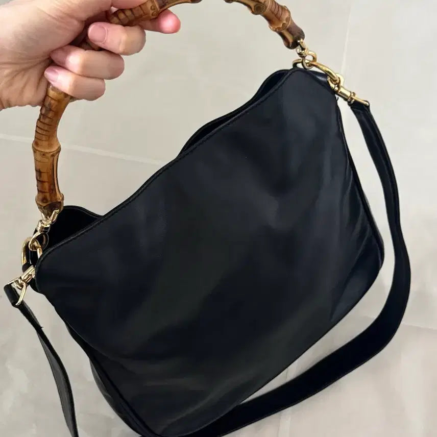 [BUNJANG] Gucci Vintage Leather Bamboo 2-Way Hobo Bag / [정품] 구찌 빈티지 레더 뱀부 2way 호보백 (보증서포함)