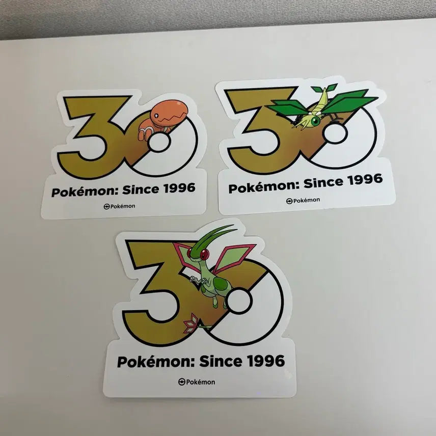 [BUNJANG] Pokemon 30th Anniversary Logo Sticker Set - Torkoal, Vibrava, Flygon / 포켓몬 30주년 로고스티커 톱체 비브라바 플라이곤
