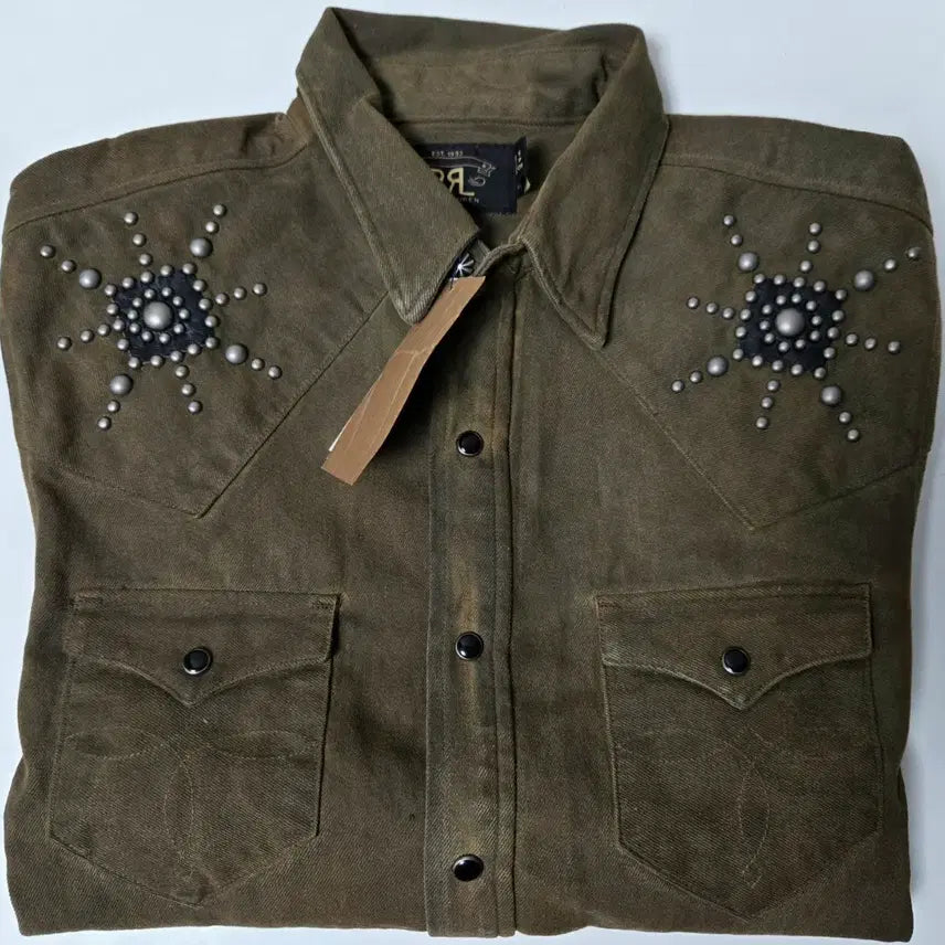 [BUNJANG] RRL Studded Denim Western Shirt / RRL 더블알엘 스터드 데님 웨스턴 셔츠 S